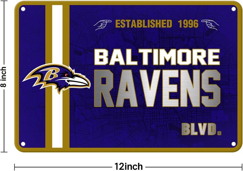 ZYJTEK Football Mancave Metal Street Sign, Purple Design Wall Decor Sign Great for Man Cave, Bed Room, Office, Home 8" W x 12" L - Image 4